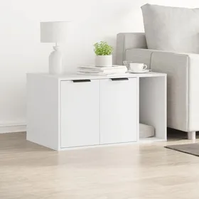 Meilleurs prix pour Meuble de bac à litière pour chat - vidaXL - bois dingénierie - blanc - 80 x 50 x 45 cm - usage intérieur frl75x136
