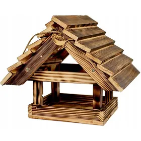 Comparer les prix de Mangeoire à oiseaux Woodok tirée XXL en bois d'épicéa pour le jardin 30x25 cm