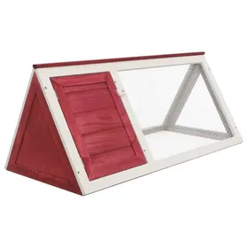 Comparer les prix de Clapier d'extérieur 98x50x41 cm Rouge et Blanc Bois de Sapin Maison Lapin Protéger Sécurité des Animaux Cage à Lapins Cour Enclos