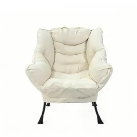 Comparer les prix de MENGDA-Fauteuil de loisirs-Poche Latérale-Avec cadre en acier et tissu velours-Beige-64x80x95cm