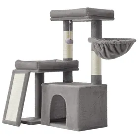 Meilleurs prix pour Arbre à Chat avec Planche à Griffer 2 Couchages 858 cm de Haut Gris Clair