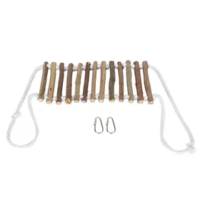 Meilleurs prix pour Pont-levis en rondins pour perroquets échelle en bois pont pivotant flexible jouet dentraînement aux morsures doiseaux