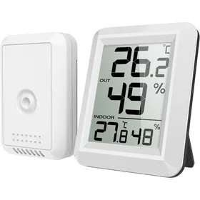 Meilleurs prix pour Thermomètre-hygromètre intérieur/extérieur - ULISEM - Capteur sans fil - Portée 100 m - Écran LCD 66 cm