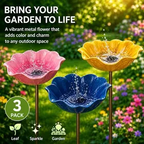 Meilleurs prix pour Lot de 3 Bains dOiseaux Extérieur Vasque de Jardin sur Pied Abreuvoir et Mangeoire Oiseaux Décoration Terrasse Jardin
