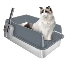 Meilleurs prix pour JEOBEST Bac à Litière Extra Large pour Chat Pour Grands Chats en Métal Antiadhésif étanche Désodorisant
