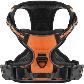 Comparer les prix de Harnais Anti Traction pour Chien Rflchissant Respirante Harnais Chien avec Attache vant et Poigne Contrle Orange#XL HARNAIS ANIMAL