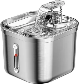 Comparer les prix de Fontaine a Eau Chat,2,2L Fontaine INOX,Pompe à Eau Ultra-Silencieuse,Filtres Multiples,Débit d'eau Réglable,Distributeur Eau Chien