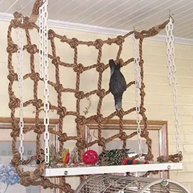 Comparer les prix de Hamac doiseau Coton corde oiseau escalade filet oiseaux jouets perroquet hamac suspendu balançoire escalade mâcher jouet YYV