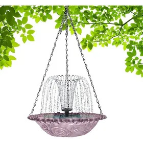 Comparer les prix de Bassin À OiseauxFontaine Solaire Mangeoire  Abreuvoir Suspendu pour Colibris Décoration Jardin Balcon Terrasse violet NICHOIR