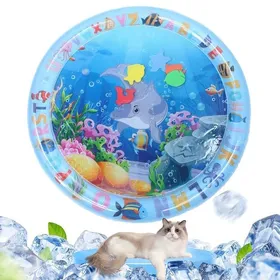 Meilleurs prix pour Tapis sensoriel aquatique pour animaux de compagnie  - Gossfen -  65 x 65 cm jouet poisson pour chat tapis jeu épais tapis jeu océan
