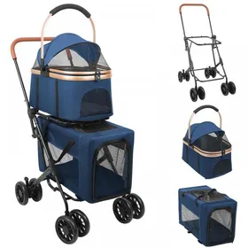 Comparer les prix de MIPAN.Poussette Pour Animaux 2 En1 - Poussette Pour Chien /Chat Tout Terrain - Pliable - Détachable - 97x 58x 46 cm - Bleu