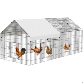 Comparer les prix de Enclos Poulailler en métal avec housse imperméable pour poulailler - 214x101x101cm - Portable - - Cage pour animaux de ferme