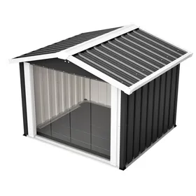 Meilleurs prix pour Niche pour chien en métal extérieure 102 x 91 x 84 cm anti-UV pour jardin terrasse et camping