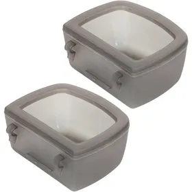 Meilleurs prix pour Ensemble de 2 gamelles suspendues pour cage danimal de compagnie gamelle anti-déversement gamelle deau grise