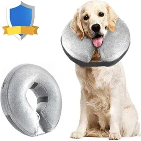 Meilleurs prix pour Collier Gonflable de Récupération Confortable Collerette de Protection pour Chien Chats Ajustable Lavable(XL)