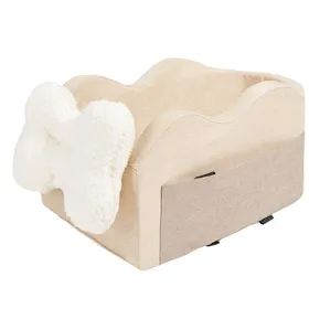 Meilleurs prix pour Siège Auto pour Chien - DUOKU - Console Centrale - Petit Chien - Tissu Oxford - Marron Clair