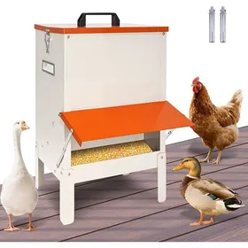 Comparer les prix de Mangeoire Poules 18kg Acier Galvanisé Alimentateur Volaille Anti Gaspillage Trogue Automatique Poule Mangeoire Volailles MANGEOIRE