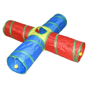 Comparer les prix de 4 tunnels pour chats tunnel pliable en tissu Oxford balle à clochette intégrée – jeu interactif pour chaton chiot et lapin .