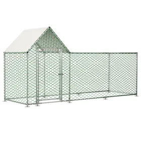 Comparer les prix de Poulailler Extérieur 3x1x15m - Enclos Métallique pour Poule et Lapin avec Bâche de Protection PE et Verrou de Sécurité