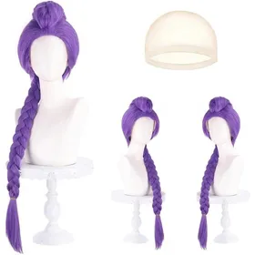 Comparer les prix de Perruque Violette Tressée pour Cosplay Perruque Costume Chasseur pour Femme Déguisement K-pop Perruques Cosplay pour Halloween ...
