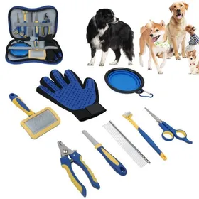Meilleurs prix pour Ensemble Ciseaux à Cheveux pour Animaux de Compagnie Kit de Peigne de Coupe de Nettoyage de toilettage pour Chien Chat