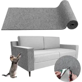 Meilleurs prix pour Tapis Griffoir pour Chat Auto-Adhésif 40×200 cm, DIY Trimmable Chats Grattoir, Protège Les Meubles et Les Canapés - Gris clair