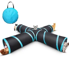 Comparer les prix de Jouet Pour Chat Tunnel pour Chat avec 4 Canaux pliables Myguru Chat Tunnel  Chat Accessoire Tunnel Pliable avec 2 Bou Étiquette