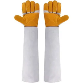 Comparer les prix de Gants de travail en cuir de 236 pouces pour animaux de compagnie anti-morsures pour chats chiens oiseaux serpents