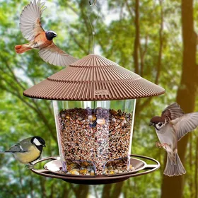 Meilleurs prix pour Mangeoire Oiseaux Exterieur Suspendue,Maison Oiseaux Exterieur Mangeoires pour Oiseaux du Jardin Balcon résistant Brun