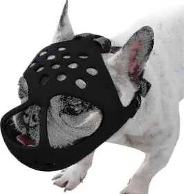 Comparer les prix de Muselière pour chien à museau court, muselière réglable et respirante en silicone souple pour bouledogue L