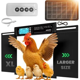 Meilleurs prix pour Porte Poulailler Automatique XL Solaire - LCD Télécommande Capteur Lumière Sécurité - Okköbi