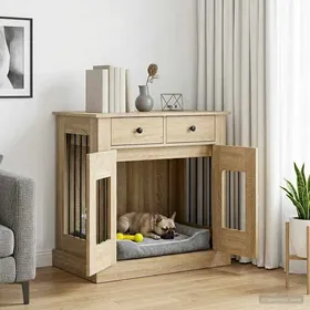 Meilleurs prix pour vidaXL Meuble de cage pour chien Chêne Sonoma 80 x 475 x 80 cm 8014768