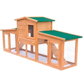 Meilleurs prix pour Clapier d'extérieur avec 2 Etages Bois Brun 190x46x85 cm Cage à Lapins Multiples Utilisations Maison Lapin Enclos