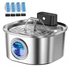 Meilleurs prix pour Fontaine à eau pour chat sans fil - Phoesky - 3 2 L - Acier inoxydable - Batterie 4000 mAh - Fonctionnement automatique