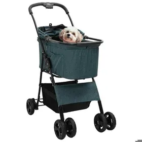 Comparer les prix de ANIMAL® Moderne Poussette Pliante pour Animaux- résistant à leau - Réglable Vert 81 x 47 x 99 cm