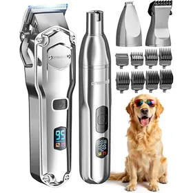 Comparer les prix de Oneisall Tondeuse 4 en 1 pour chien chat IPX6 rechargeable pour poils épais tondeuse animaux silencieuse/lime à ongles pour Pattes