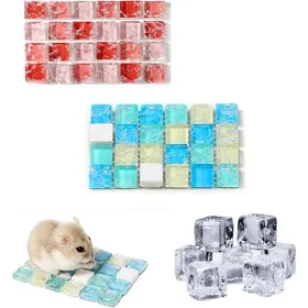 Meilleurs prix pour Tapis de RefroidissementLapin Lit de GlaceAnimaux Cool PadsTapis de Refroidissement pour Hamster2 Pièces(Bleu & Rouge)