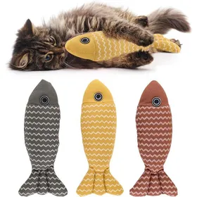 Meilleurs prix pour 3Pcs Jouet pour ChatJouet Chat avec Herbe à ChatCataire PoissonJouet Poisson Interactif pour Chats Jouant À Mâcher