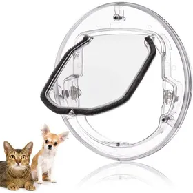 Meilleurs prix pour Chatière Pour Animaux De Compagnie Petite Porte Pour Chiens Et Chats Avec 4 Possibilités De Verrouillage Rond Blanc Et