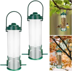 Meilleurs prix pour 2pcs Mangeoire à Oiseaux,Mangeoire à Graines en Plastique Mangeoire à Oiseaux Sauvages Distributeur de Nourriture