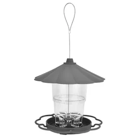 Meilleurs prix pour Mangeoire à oiseaux transparente suspendue en forme de pavillon avec toit pour cour de jardin