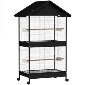 Comparer les prix de Volière pour oiseaux - Grande taille 94x70x158 cm - Cloison amovible - 2 portes - 2 perchoirs - Bois de pin