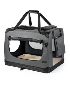 Comparer les prix de Lionto - TB10011 - Caisse de Transport Pliable pour Chien Voiture Box Sacoche, (M) 60x42x44 cm Gris