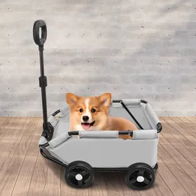 Meilleurs prix pour SUPFINE Mini Poussette Pliable pour Petits Animaux de Compagnie - Chariot de Transport - 51×35×31cm - Poussette pour Chien - Gris