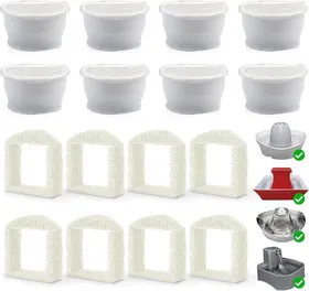 Meilleurs prix pour Lot De 8 Filtres De Rechange Pour Fontaine À Eau Drinkwell Et 8 Mousses Pré-Filtrantes Pour Fontaine À Chat Avalon, Pagoda, Gallon,