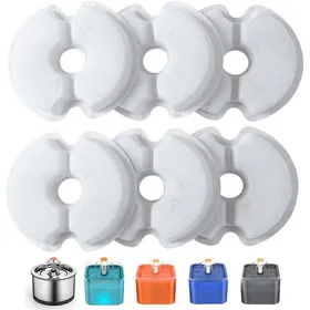 Comparer les prix de Filtre de Fontaine à Eau 6 Pièces Filtres de Rechange pour Fontaine de Chat 2L & 2.5L/67oz &84 oz avec Charbon Actif & Résine