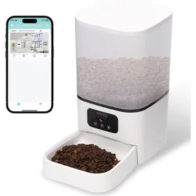 Comparer les prix de Distributeur croquettes chat 6 L Wi-Fi 24G app 1–10 repas/jour blanc