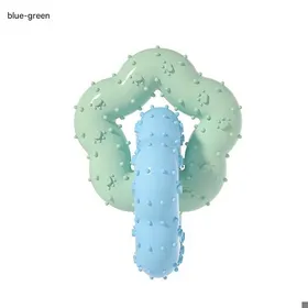 Comparer les prix de Jouet molaire pour chien - Phoesky - Écologique - Forme de fleur de prunier - Double anneau - Bleu et vert - TPR