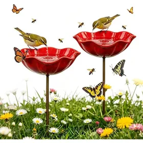 Meilleurs prix pour Abreuvoir Mangeoire Oiseaux ExterieurBain Oiseaux ExterieurMangeoire Oiseaux Décoration pour JardinBains Hauteur 60CM (2 Pcs)