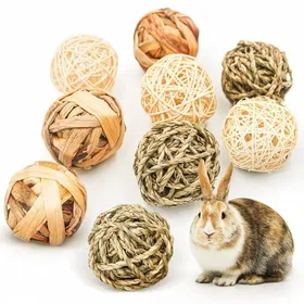 Comparer les prix de 9 Pièces Jouets à Mâcher pour Petits AnimauxBalle en RotinJeu Dactivité JouetsBoules dherbe à Mâcher pour améliorer la santé